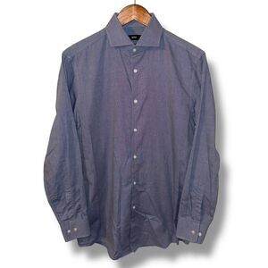 Boss Hugo Boss French Blue Sharp-Fit Spread Collar Dress Shirt M 15.5
